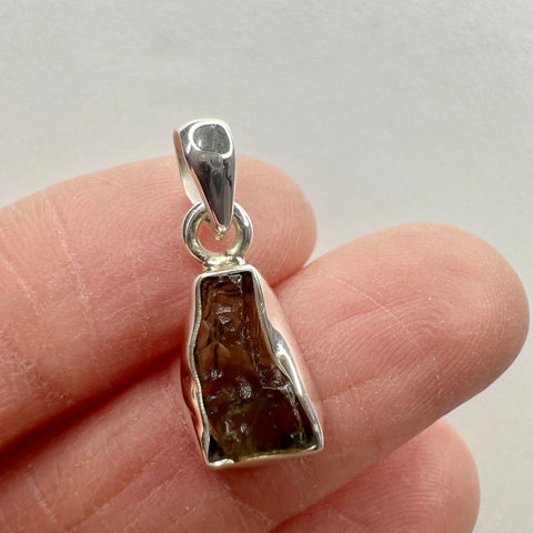Sterling Silver Moldavite Pendant | 1.5g | Chlum