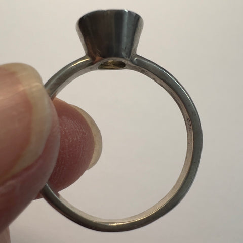 Moldavite Silver Ring - Size 8