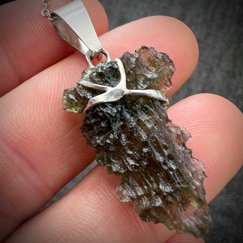 4g Moldavite Pendant - Sterling Silver Marouskovo Pole