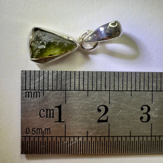 Sterling Silver Moldavite Pendant | 1.42g | Chlum