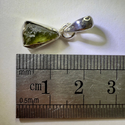 Sterling Silver Moldavite Pendant | 1.42g | Chlum