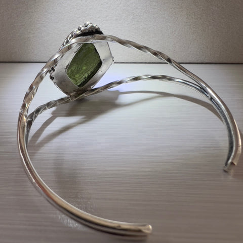 Imperial Moldavite Silver Bracelet