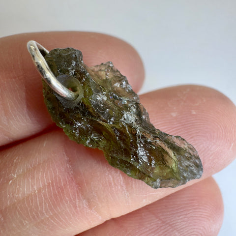 Silver Moldavite Pendant | 1.17g | Chlum