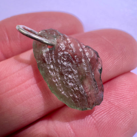 Sterling Silver Moldavite Pendant | 0.86g | Vrabce