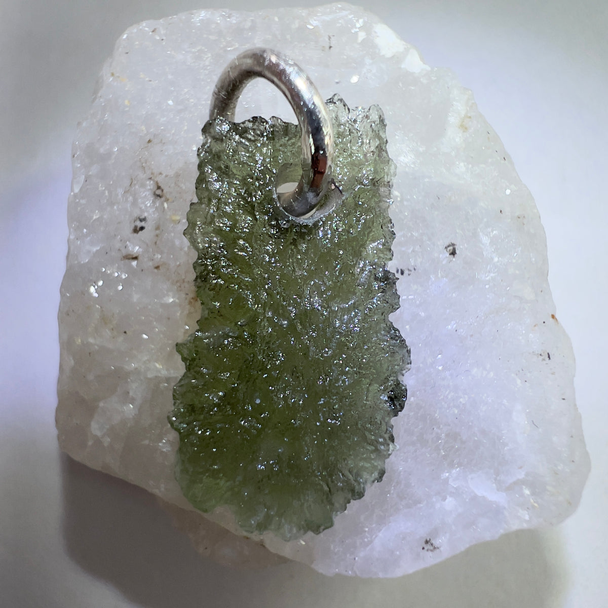Silver Moldavite Pendant | 0.79g | Chlum