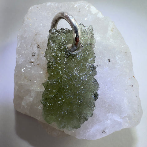Silver Moldavite Pendant | 0.79g | Chlum