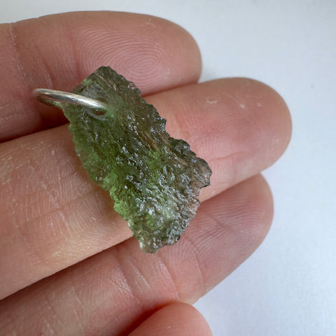 Silver Moldavite Pendant | 1.24g | Chlum
