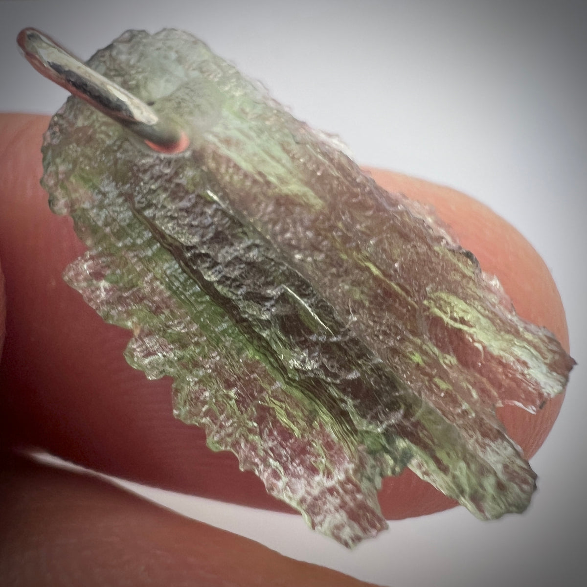 Silver Moldavite Pendant | 1.11g | Chlum