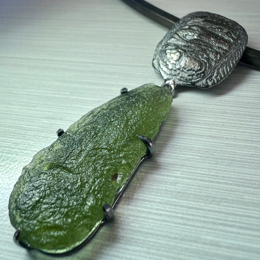 Moldavite Torc Necklace