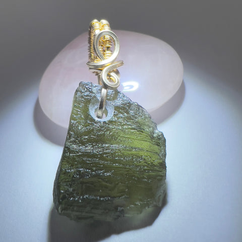 3.14g Moldavite Pendant - Gold Bale