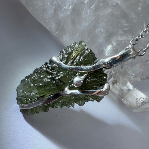 Soft Soldered Moldavite Necklace 3g