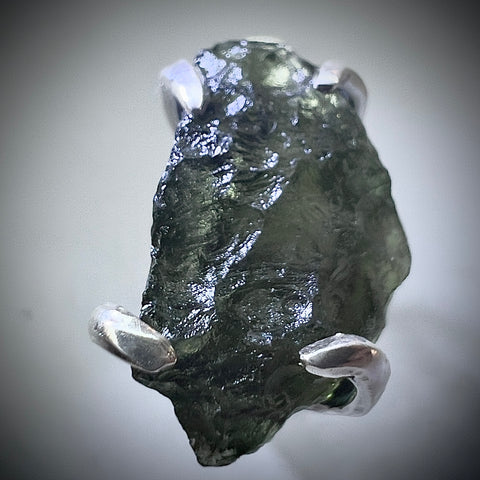 Moldavite Sterling Silver Earrings | 2.76g | Chlum