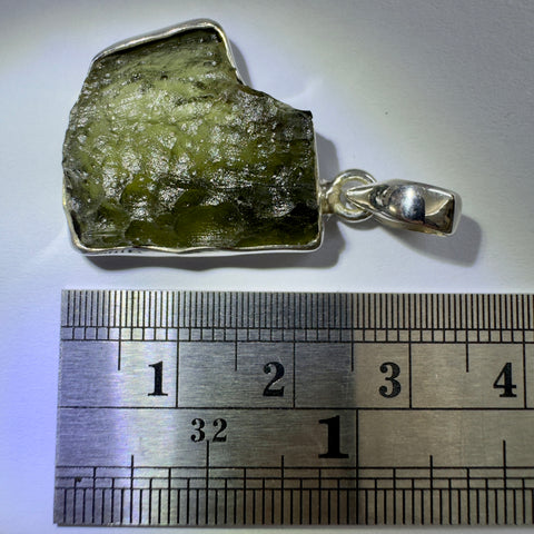 Sterling Silver Moldavite Pendant | 4.36g | Chlum