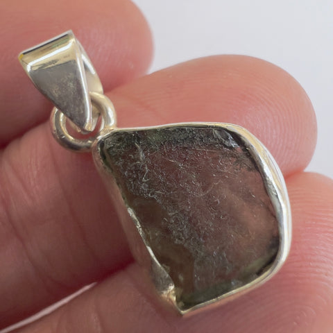 Sterling Silver Moldavite Pendant | 1.68g | Chlum