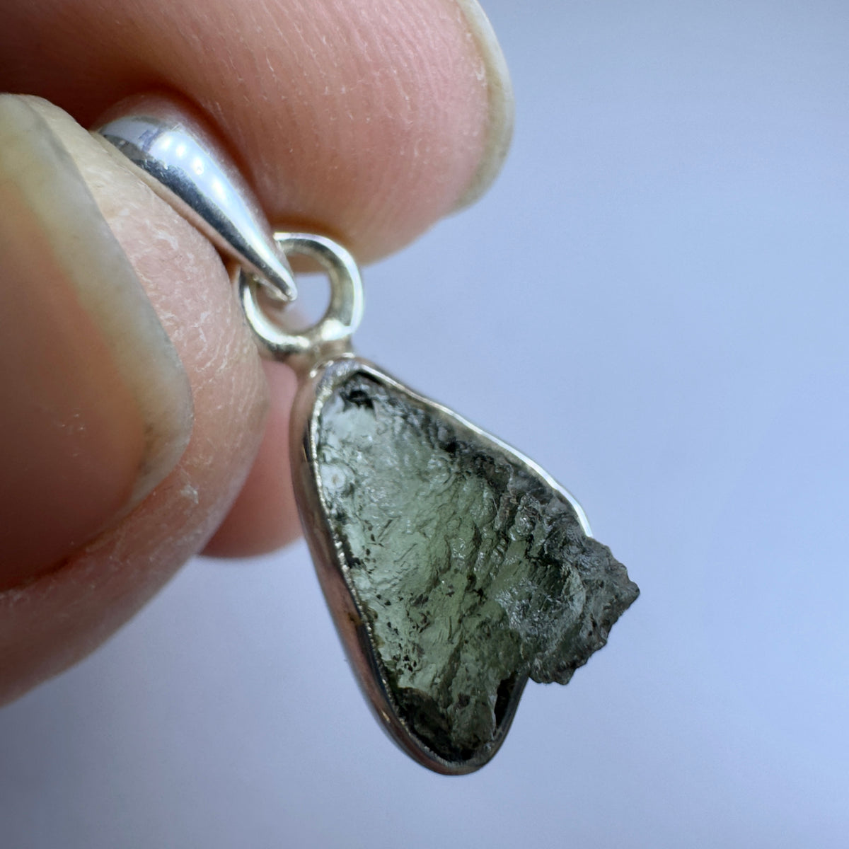Sterling Silver Moldavite Pendant | 1.65g | Chlum