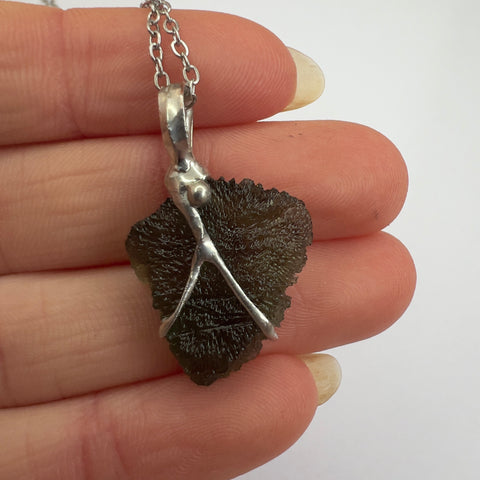1.8g Moldavite Necklace, Soft Soldered