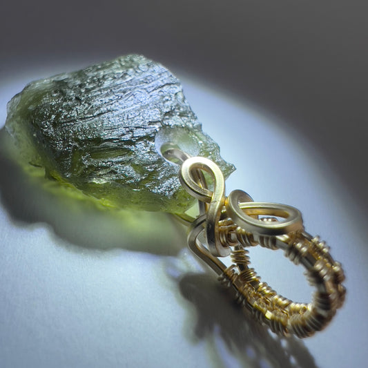 3.14g Moldavite Pendant - Gold Bale