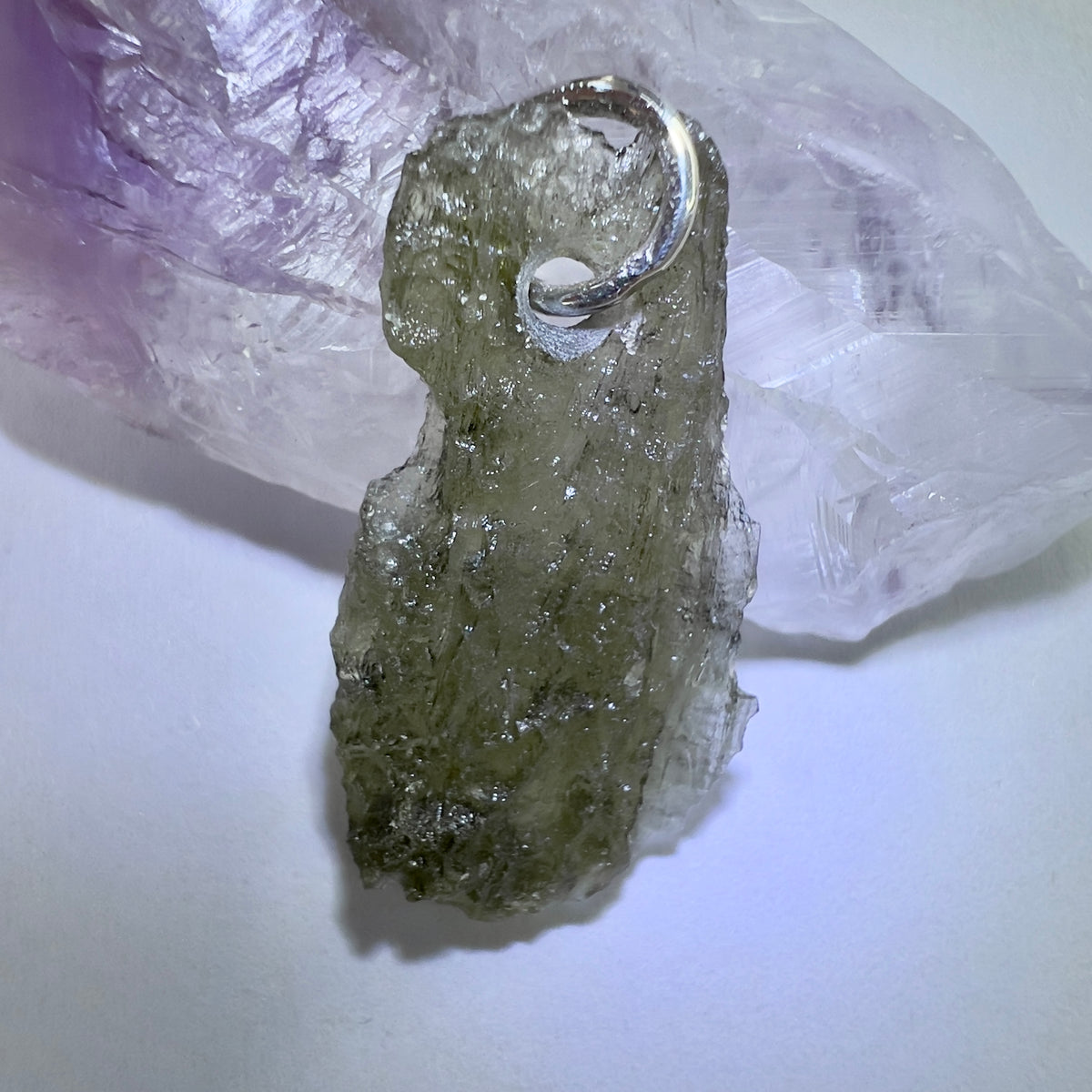 Silver Moldavite Pendant | 1.24g | Chlum