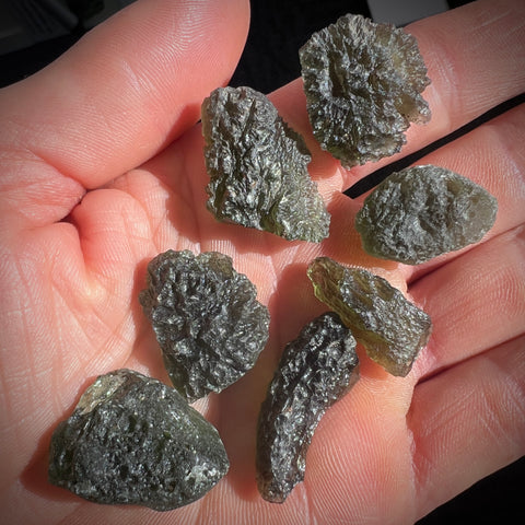 34.28g Wholesale Moldavite lot 7pc.