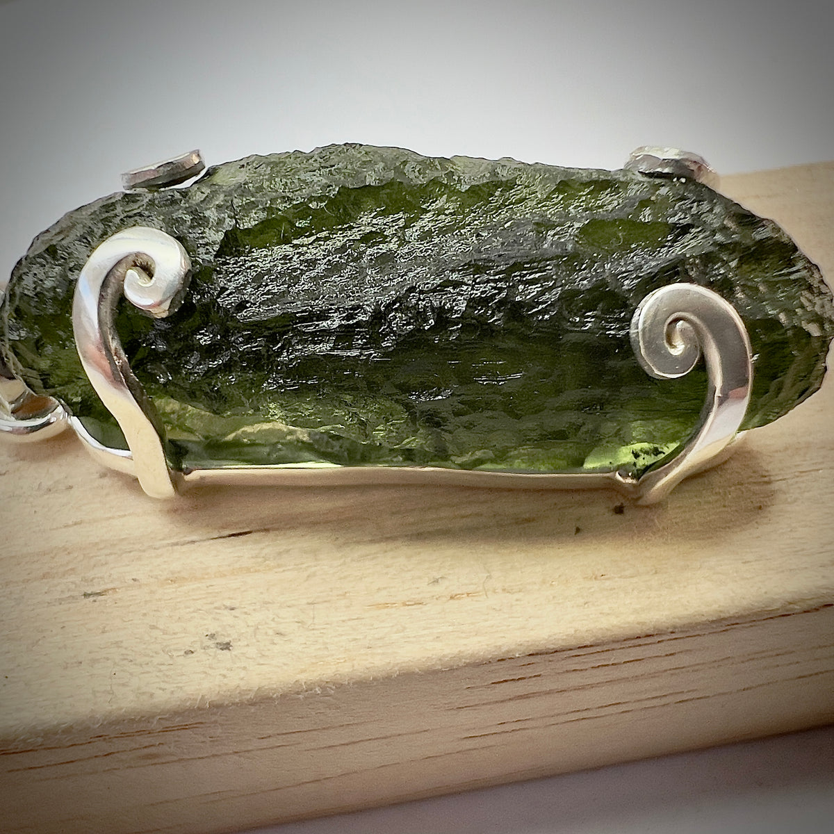 Sterling Silver Moldavite Pendant | 4.21g | Marouskovo Pole