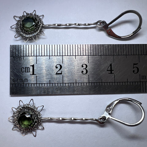 Faceted Moldavite Earrings I 1.4ct I Chlum