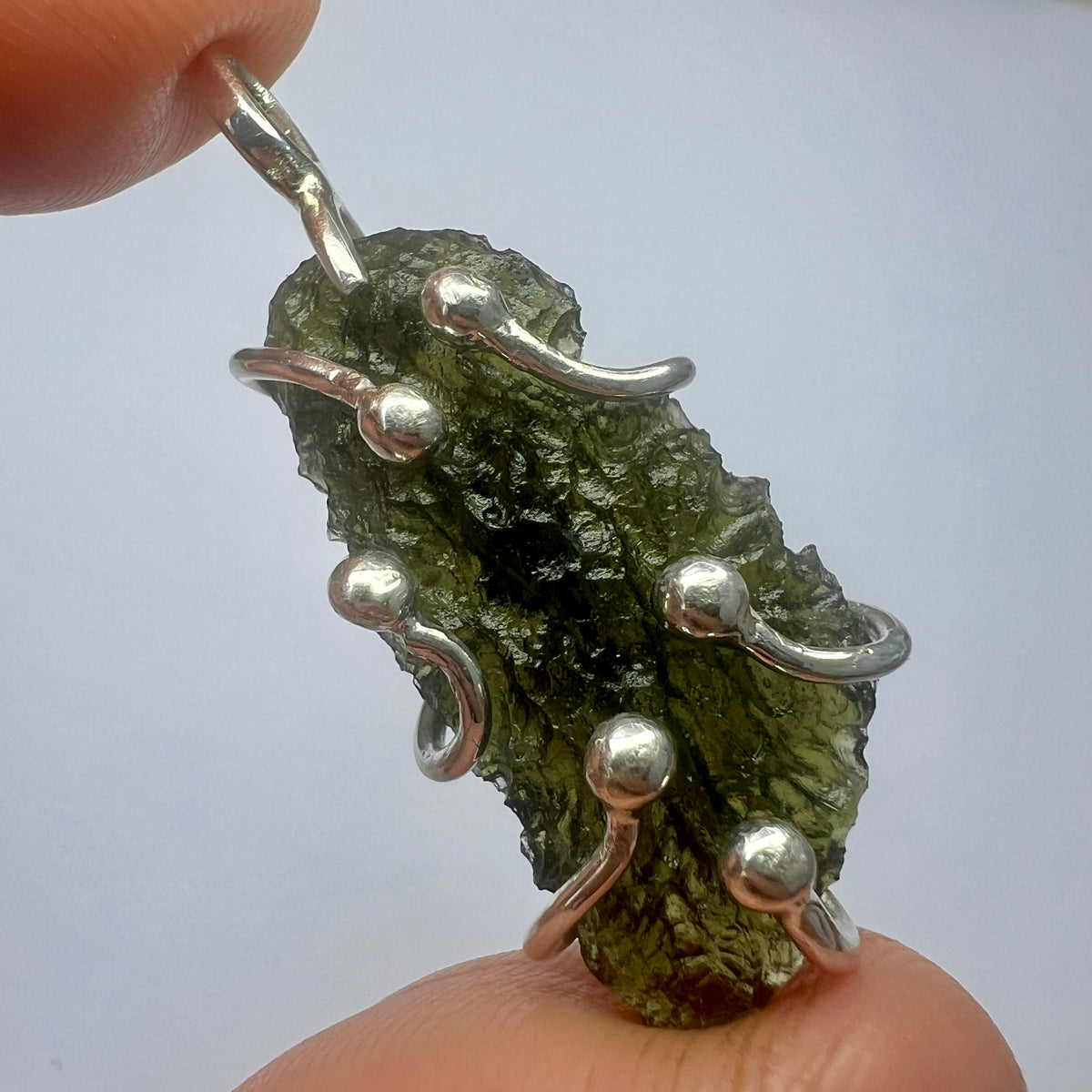 3.34g Moldavite Silver Pendant
