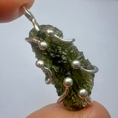 3.34g Moldavite Silver Pendant