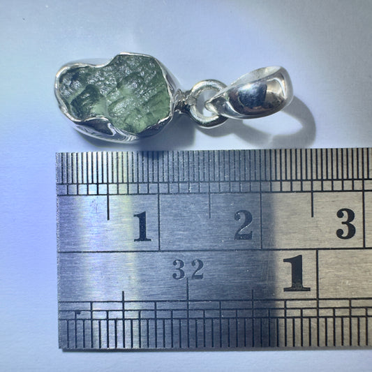 Sterling Silver Moldavite Pendant | 1.48g | Chlum