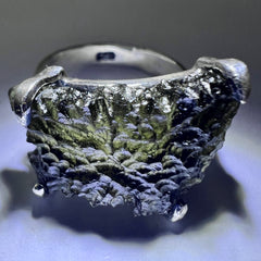 Moldavite Silver Ring - Size 8.5