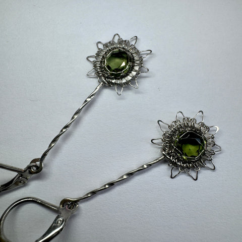 Faceted Moldavite Earrings | 0.7ct | Chlum