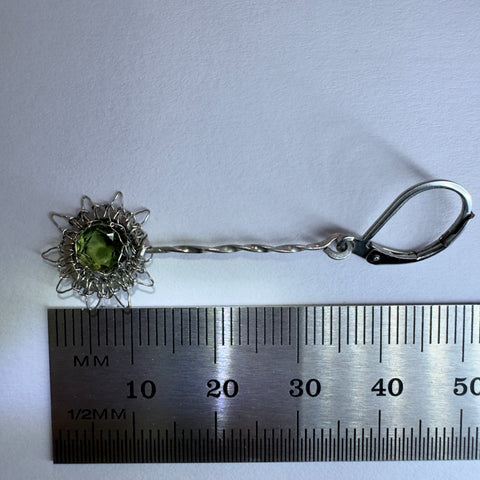Faceted Moldavite Earrings | 0.7ct | Chlum