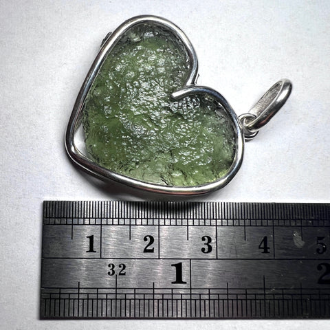 Moldavite Heart Silver Pendant I 3.85g I Vrabce