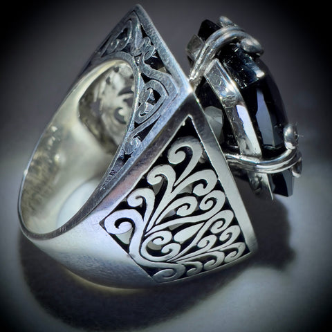 Sterling Silver Moldavite Ring | Size 7.5 (P) | Chlum