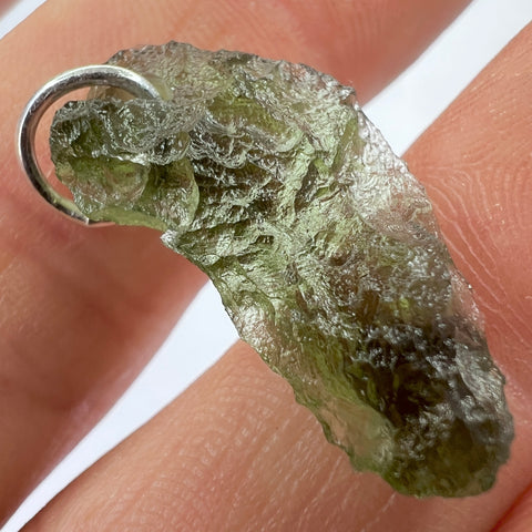 Sterling Silver Moldavite Pendant | 1.92g | Chlum