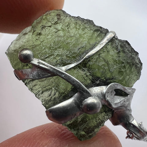 Soft Soldered Moldavite Pendant | 2.62g | Chlum