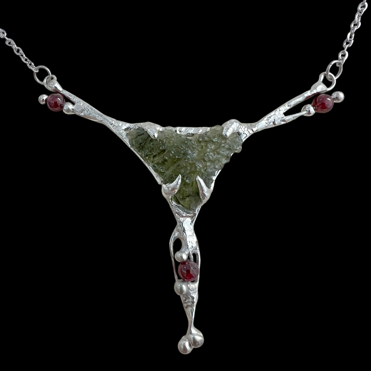 1.6g Sterling Silver  Moldavite Pendant