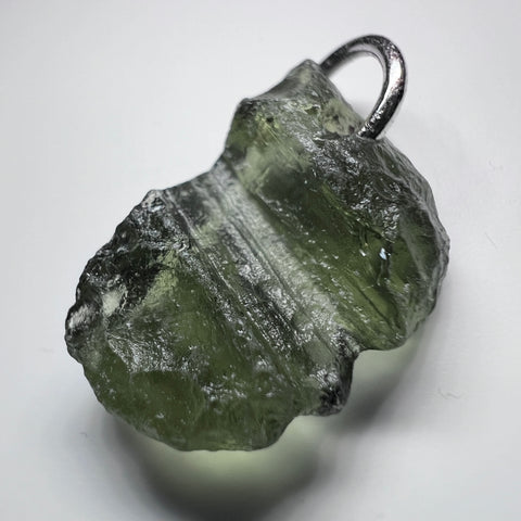 1.14g Natural Moldavite Sterling Silver Pendant