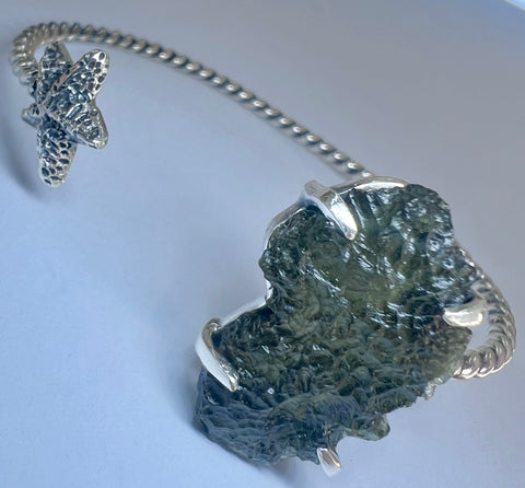 Starfish 3.18g Moldavite Bracelet in Sterling Silver
