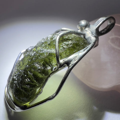 Soft Soldered Moldavite Pendant | 2.22g | Chlum
