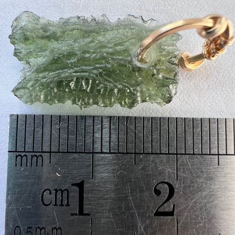 Moldavite Pendant – Gold Wrap
