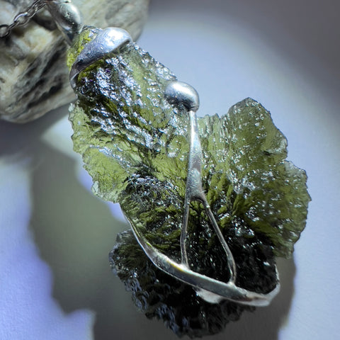 4g Sterling Silver  Moldavite Pendant