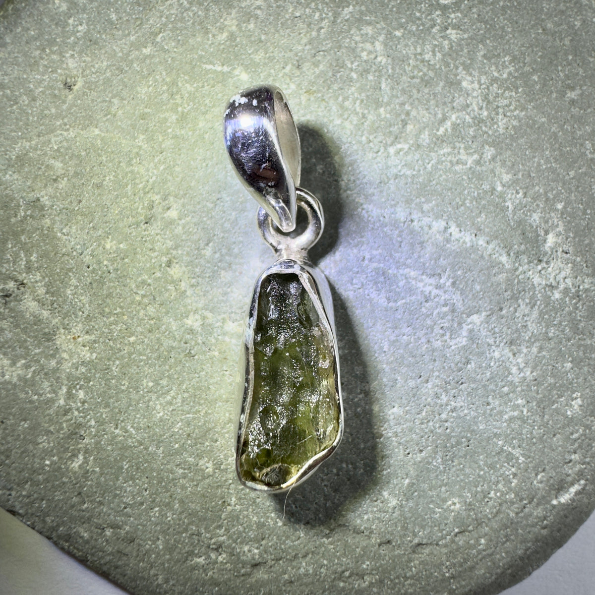 Sterling Silver Moldavite Pendant | 1.68g | Chlum