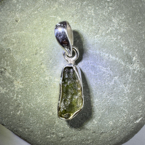Sterling Silver Moldavite Pendant | 1.68g | Chlum