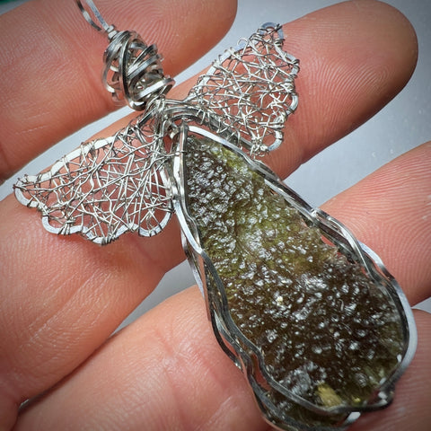 Moldavite Angel Pendant I 2.96g I Marouskovo Pole