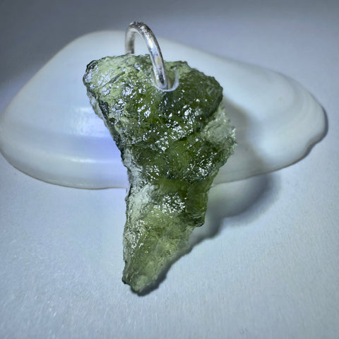 Silver Moldavite Pendant | 1.93g | Chlum