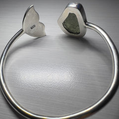 Moldavite/Silver bracelet "Whales Tail" 2.7