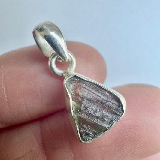 Sterling Silver Moldavite Pendant | 1.5g | Chlum