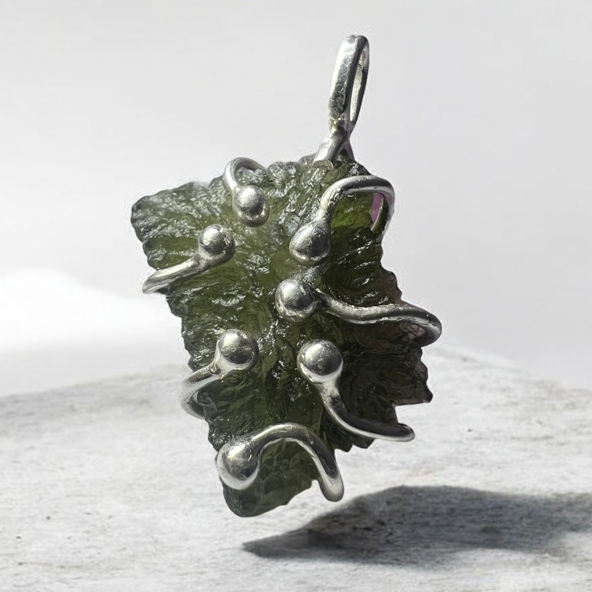Moldavite Pendant — “Tentacles” Design 3.14g