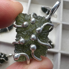 Moldavite Pendant — “Tentacles” Design 3.14g