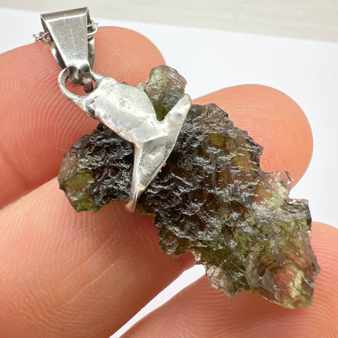 4g Moldavite Pendant - Sterling Silver Marouskovo Pole